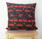 Image of Denim Wings & Wheels Throw Cushion - 45cm x 45cm