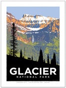 Image of Glacier National Park Poster - Birdwoman Falls