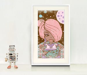 Image of MODETTE AND SPACECAT, LIMITED EDITION ART PRINT