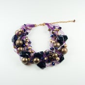Image of CC Bella Ribbon Necklace - Purple & Gold