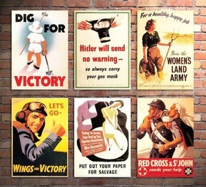 Image of World War II: 6 9x6 reproduction propaganda prints