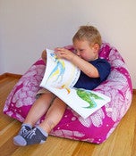 Image of Kids Beanbag - Fuschia Abstract Design