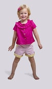 Image of Frilly top – hot pink cambric cotton
