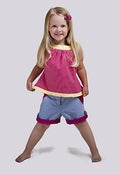Image of Bermuda shorts to shorts – Light blue oxford cotton fully lined with hot pink cambric cotton