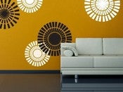 Image of Vinyl Wall Sticker Decal Art - Circle Shapes - Wallpaper Look