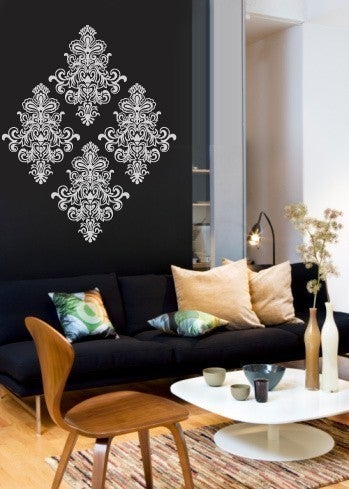 Removable Wallpaper on Vinyl Wall Sticker Decal Art   Damask     Removable Wall Decals
