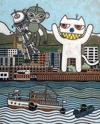 Image of Monkey vs. Cat Art Print