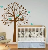 Image of NEW DESIGN Birds Nesting Tree Hatching Egg (LARGE) - dd1037 - Kids Nursery Vinyl Wall Sticker Decal 