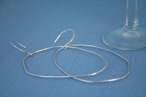 Image of Modern Egg Sterling Hoop Earrings