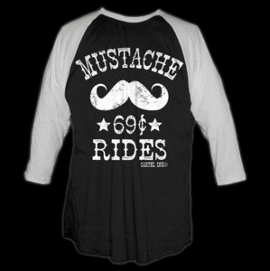 Image of Mustache Ride 69¢ 3/4 Sleeve Baseball Jersey