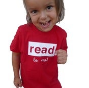 Image of read to me toddler tee, red/white
