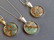 Image of Hand  crafted Vintage  Sterling Map Necklace  Made to Order 