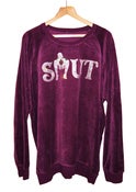 Image of SMUT word oversized Velour & Swarovski sweater