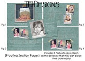 Image of NEW - Proofing Section Pages - 5 Pages - Damask - Photoshop Templates for Photographers