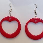 Image of Red Heart Cutout Earrings