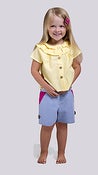 Image of Frilly top – yellow twill cotton
