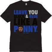 Image of Yote City "Penny Scuffle" Black Tee "Zoom Rookies"