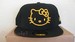 Image of Hello Kitty Logo Fitted Hat [Black and Gold] 