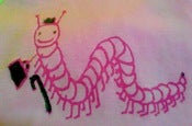 Image of pale pink business caterpillar dog/cat tee size Small