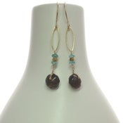 Image of Smoky Quartz & Apatite earrings