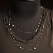 Image of Herkimer Diamond Necklace on Oxidized Chain