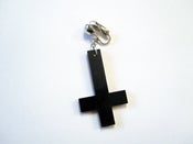 Image of INVERTED Black CROSS Earring