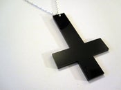 Image of OVERSIZED Inverted Black CROSS Necklace