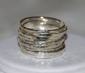 Handmade stackable rings & jewelry accessories by Nadine — SET OF 9 handmade hammered sterling silver stackable rings, sizes 5, 6, 7, 8, 9, 10, 11?Stacking rings ? Stackable rings ? Stack rings? from handmadestackablerings.bigcartel.com