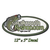Image of Smallmouth fly shop decal 12" x 5"