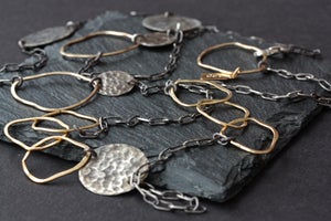 Image of Long Organic Mixed Metal Necklace