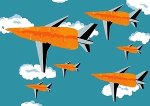 Image of 'Carrot Planes' A3 Colour Print