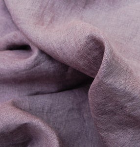 Image of Lin écologique couleurs lilas cendré, lilas pastel, teinture végétale à la main.