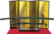 Image of samurai sword #08 green with green handle 