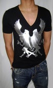 Image of LIMITED EDITION SILVER HORSE SILHOUETTE DEEP V NECK