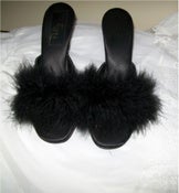 Image of Fuzzy Feather Nightgown Slippers