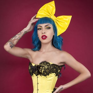 Image of HUGE Bright Yellow PVC Hair Bow