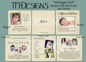 Image of "Vintage Dot" Session Info Brochure - Trifold Card Template - Photoshop Templates for Photographers