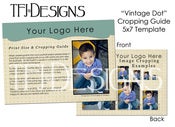 Image of NEW "Vintage Dot" Cropping Guide - 5x7 Card Template - Photoshop Templates for Photographers