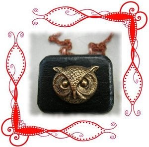 Image of Sweet Faced Owl Miniature Music Box Pendant