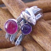 Image of birthstone stacking heart set
