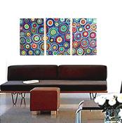 Image of Circles Connect no1 - Large 3-Panel Original