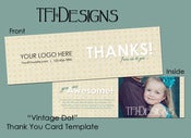 Image of "Vintage Dot" Folded Thank You Card - NEW - Templates for Photographers