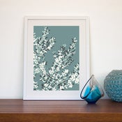 Image of Coastal Tea Tree Print -TEAL BLUE  LARGE