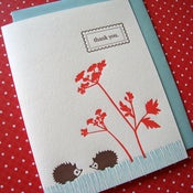 Image of Letterpress Hedgehog Thank You -set of 5