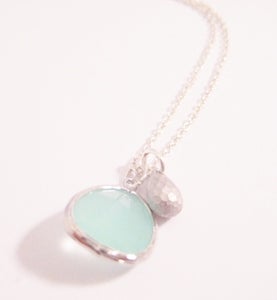 Image of SILVER FRAME STONE Necklace - Mint Opal