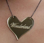 Image of Wonderland Heart Word Necklace in Mirror Gold