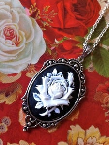 Image of White Rose Cameo Necklace