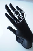 Image of Silver network multi shape ring