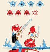 Image of Old West Arcade Aliens Giclee Print 16"x20" or 18"x24"