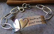 Image of Two hearts ... sterling silver personalized bracelet